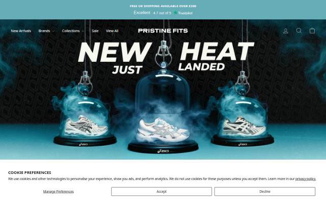Pristine Fits storefront