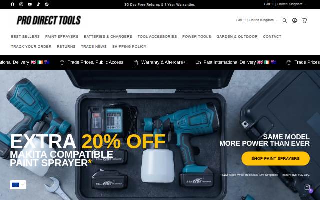 PRO DIRECT TOOLS storefront