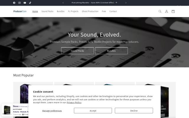 ProducerCore storefront