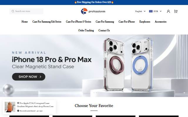 Professionm storefront