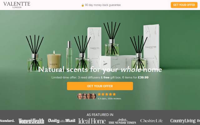 Valentte Landing Pages storefront