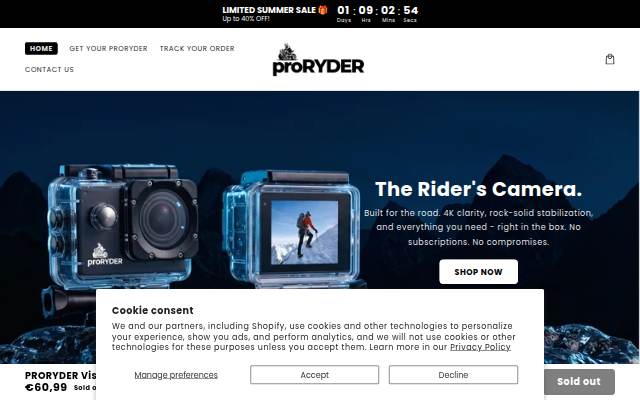 PRORYDER storefront