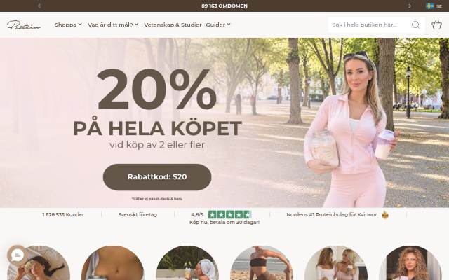 Protein och hälsa för kvinnor Kosttillskott för kvinnor storefront