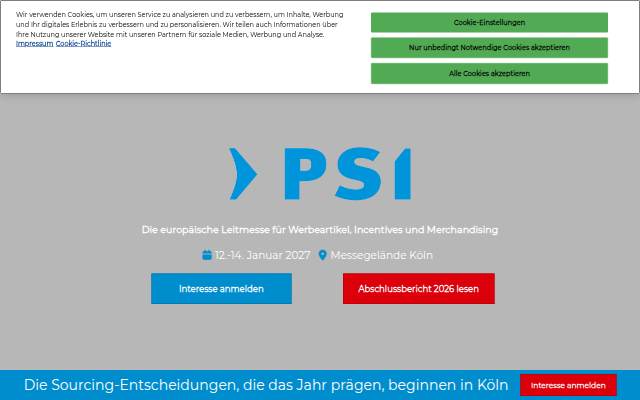 Startseite von PSI