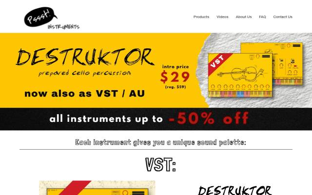 Vitrine de Pssst Instruments