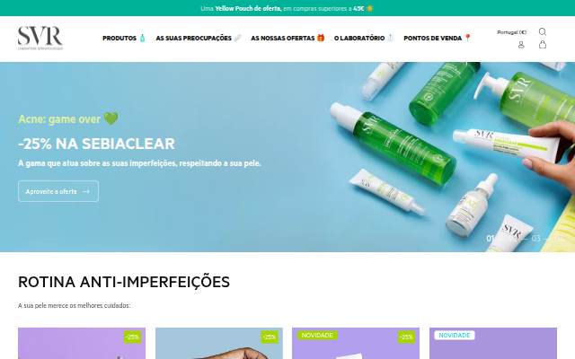 Laboratório SVR, Cuidados Dermocosméticos Rosto e Corpo storefront