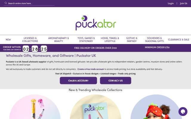 Wholesale Gifts &amp; Giftware Supplier UK storefront