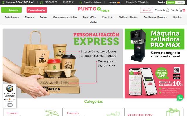 PuntoQpack storefront