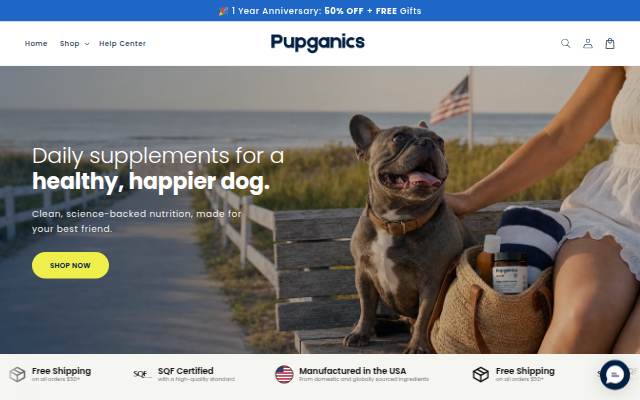 Pupganics storefront
