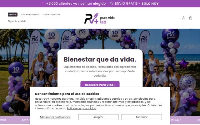 Startseite von Pura Vida