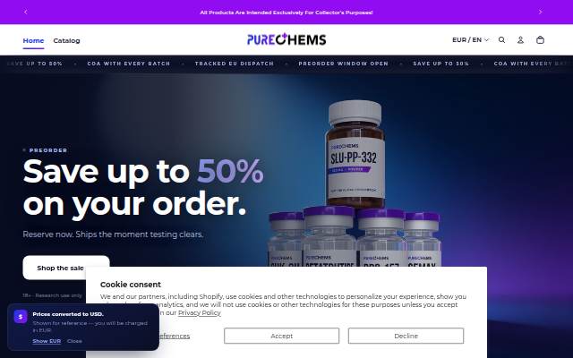 Purechems storefront