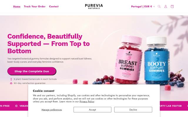 Purevia Naturals storefront