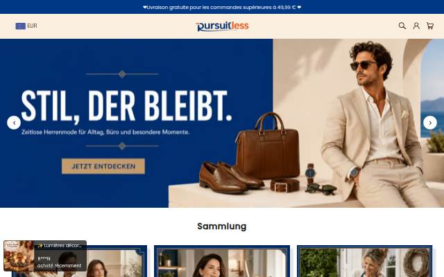 Pursuitless storefront