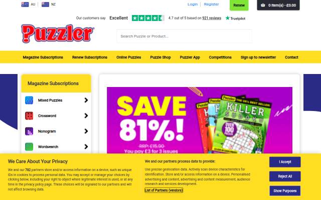 Startseite von Puzzler®