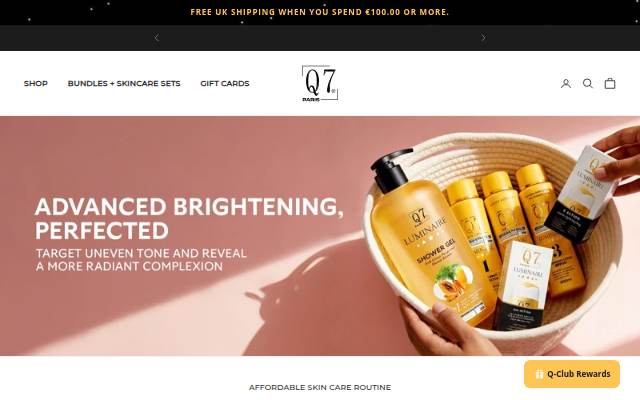 Q7Paris Skincare storefront