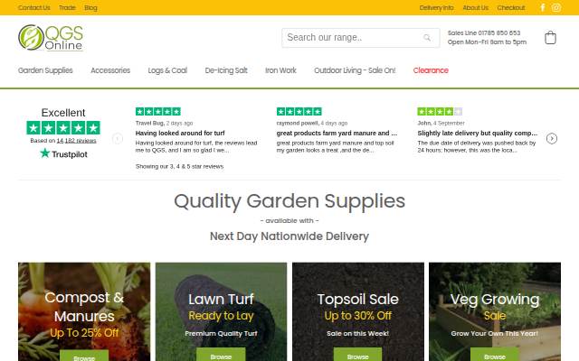 Garden Supplies from QGS Online storefront