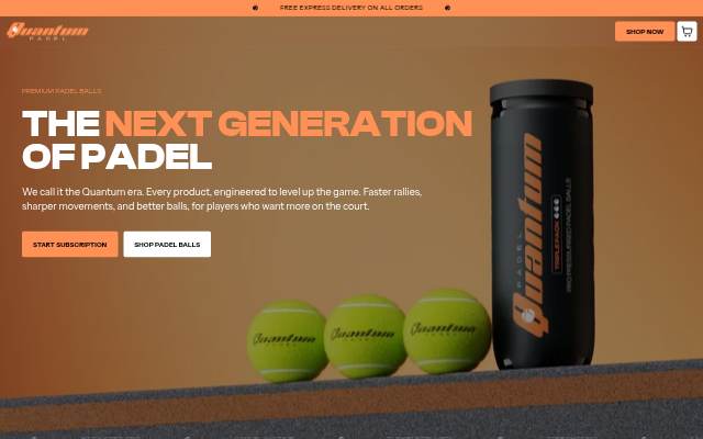 Quantum Padel storefront