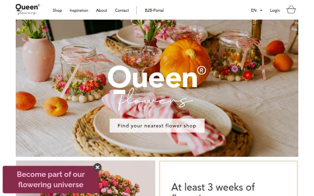 Velkommen til Queen® Flowers storefront
