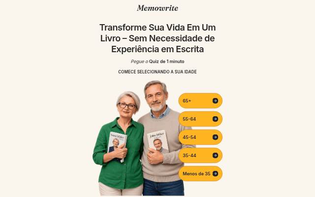 Startseite von Select Your Age — Memowrite Memoir Quiz