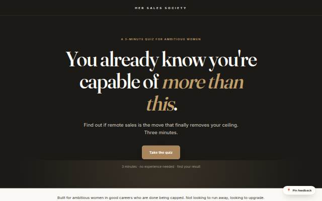 3 Minute Remote Sales Quiz storefront