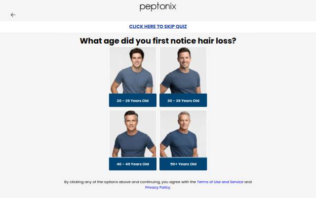 Peptonix Quiz storefront