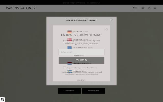 Startseite von rabenssaloner.dk