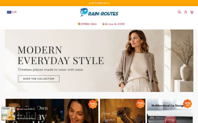 Rain-routes storefront