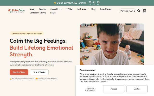 RaiseCalm storefront