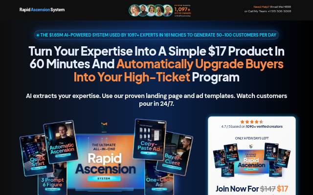 The Rapid Ascension System storefront