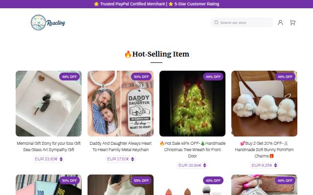 Reactioy storefront