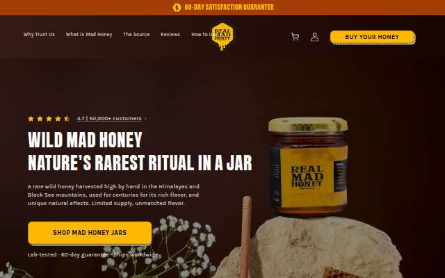 Startseite von Real Mad Honey UK