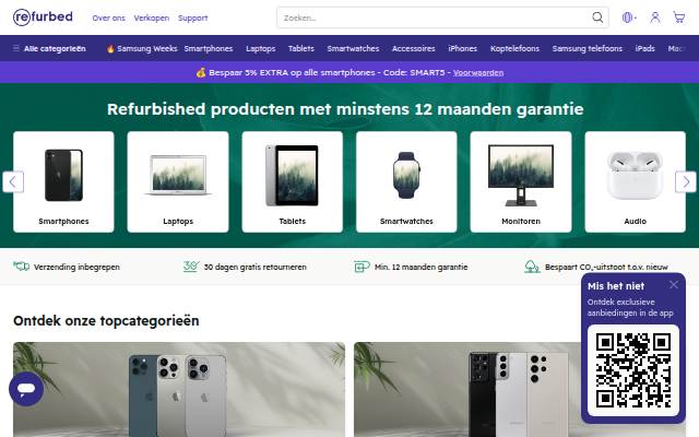 Startseite von refurbed Nederland
