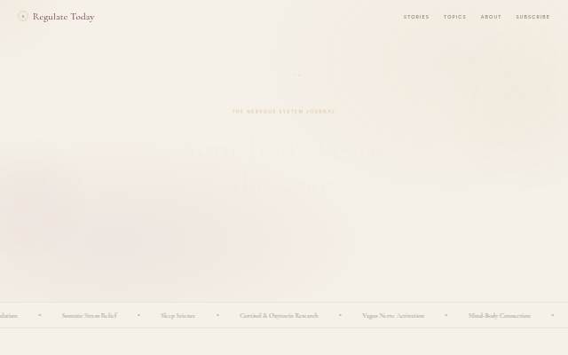Montra da Regulate Today — The Nervous System Journal