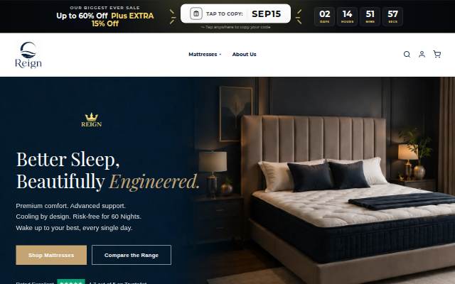 Reign Mattress storefront