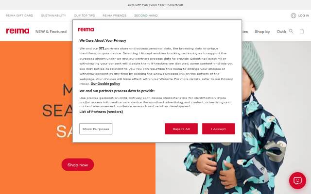 Reima Europe storefront