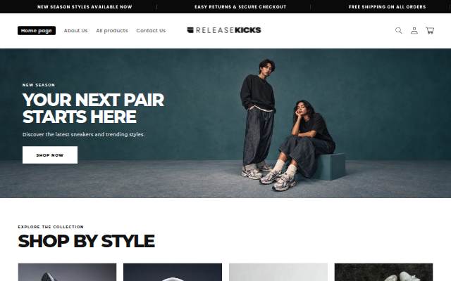 Releasekicks storefront