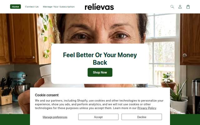 Relievas storefront