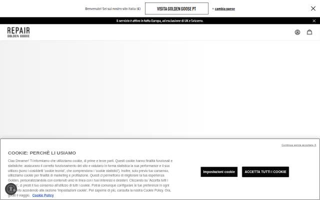 Golden Goose Repair: riparazione sneaker online storefront