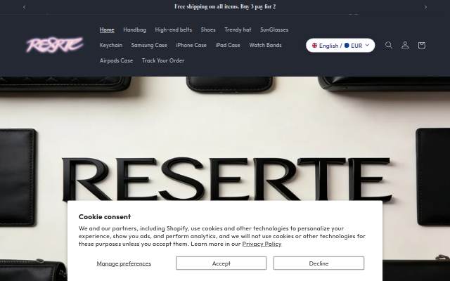RESERTE storefront