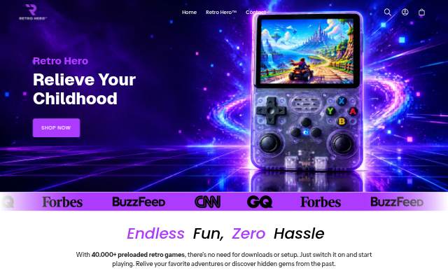 Retro Hero storefront