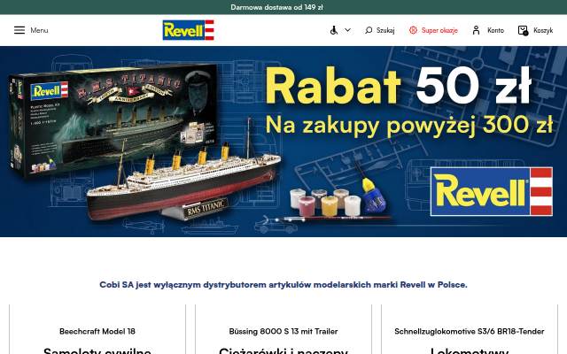 Sklep modelarski Revell storefront