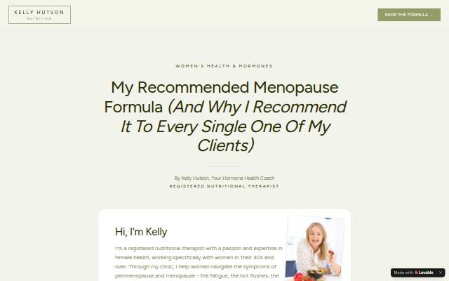 Montra da Kelly Hutson Nutrition