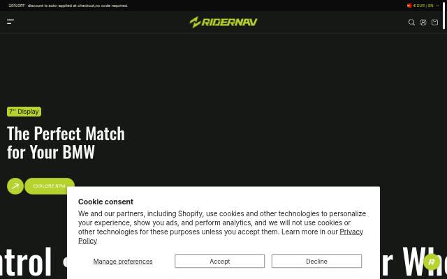 Startseite von RiderNav