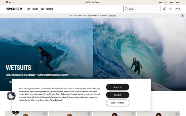 Rip Curl storefront