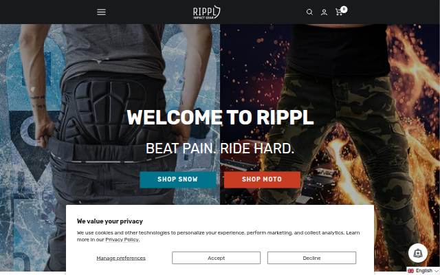 Rippl Impact Gear storefront