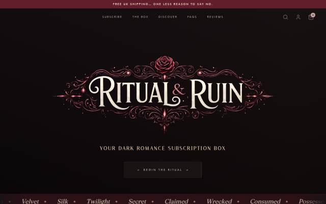 Ritual&amp;RuinXShelf storefront