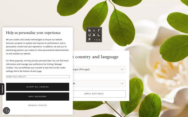 Rituals Cosmetics Webshop storefront