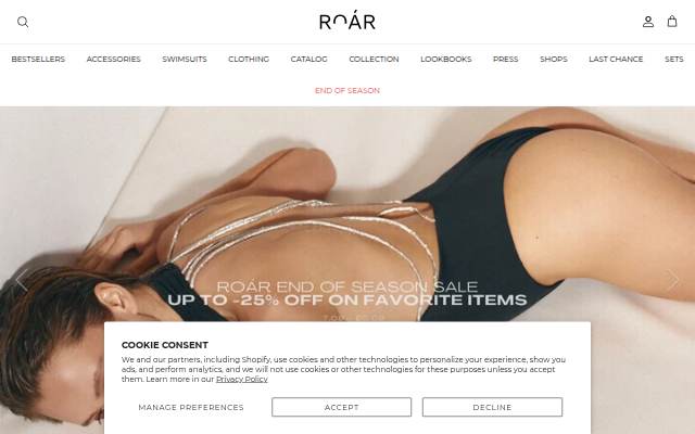 ROÁR WORLD storefront