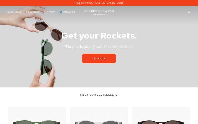 Rocket Eyewear Worldwide storefront