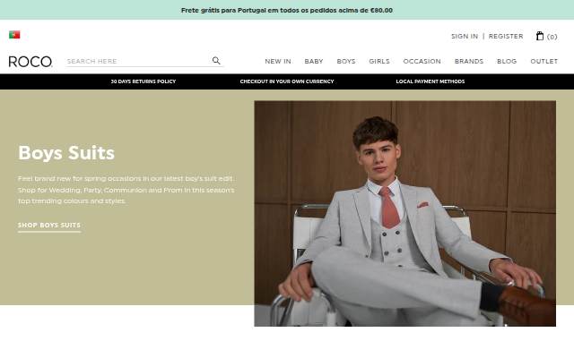 Boys Suits storefront